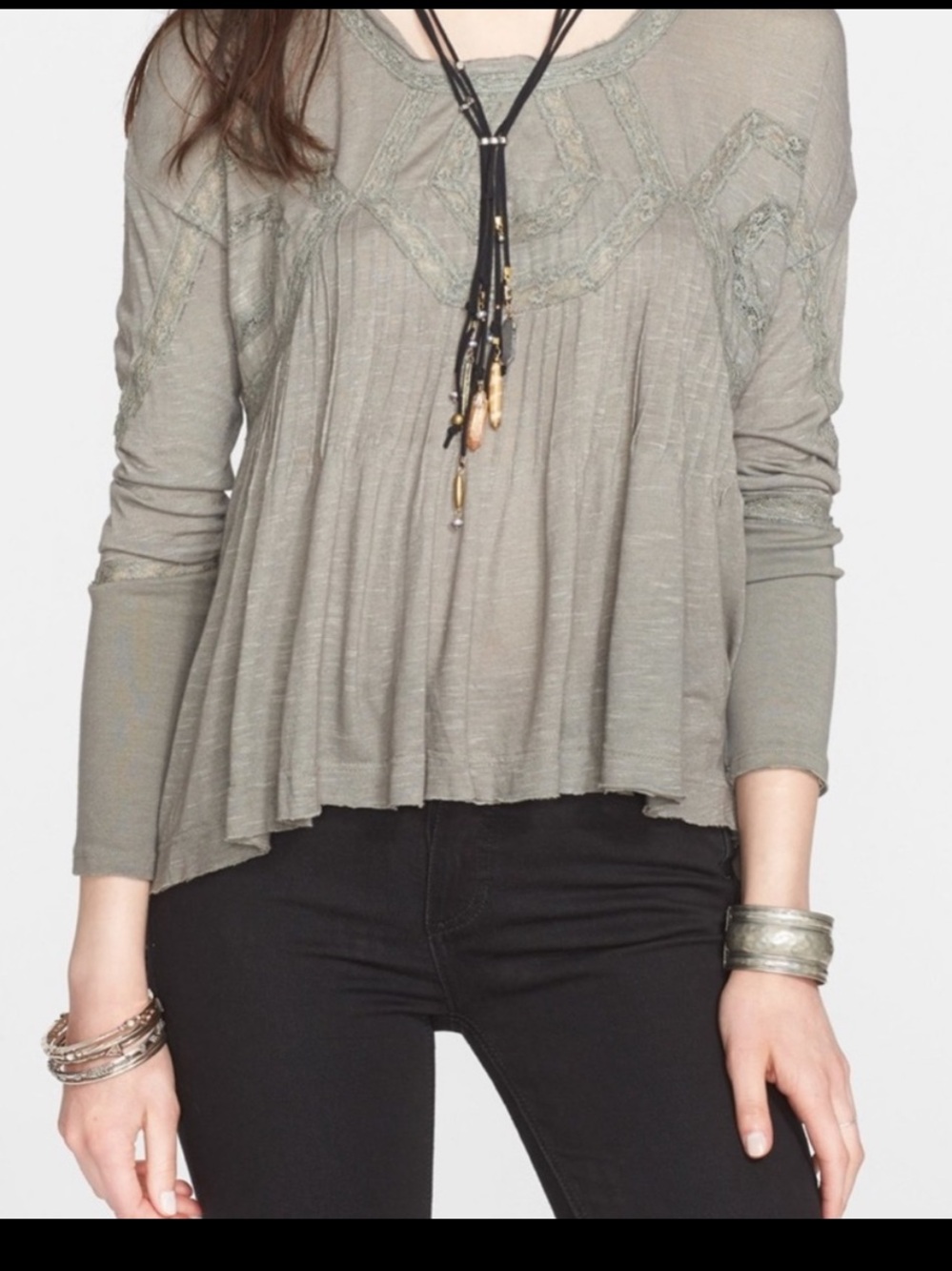 Free People New Hope Babydoll Top Embroidered Y2K Whimsigoth